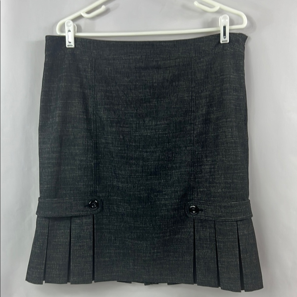 AGB Charcoal Career Pencil Skirt with Pleated Detail on Sides Size 12